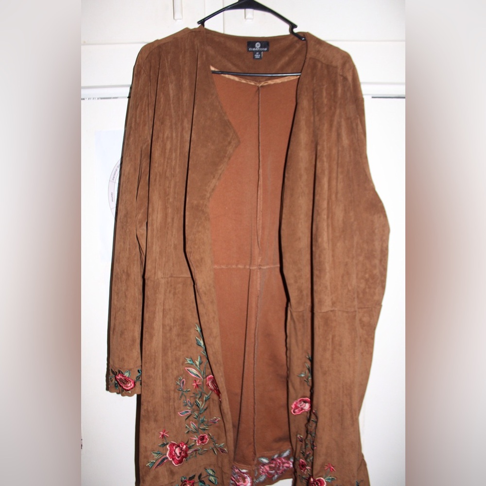 Brown Embroidered Women's Jacket